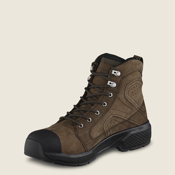 Red Wing Work Boots Exos Lite - 6-Inch Waterproof Soft Toe - Mørke Olivengrønne - Herre 4862-MZWCB